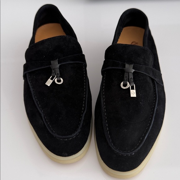 Loro Piana Black Suede Summer Charms Women’s Walk Loafer - Picture 4 of 13